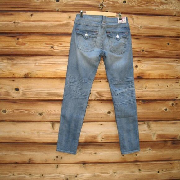 True Religion Blue Women's Cameron  Flap Boyfriend Jeans - Picture 8 of 13